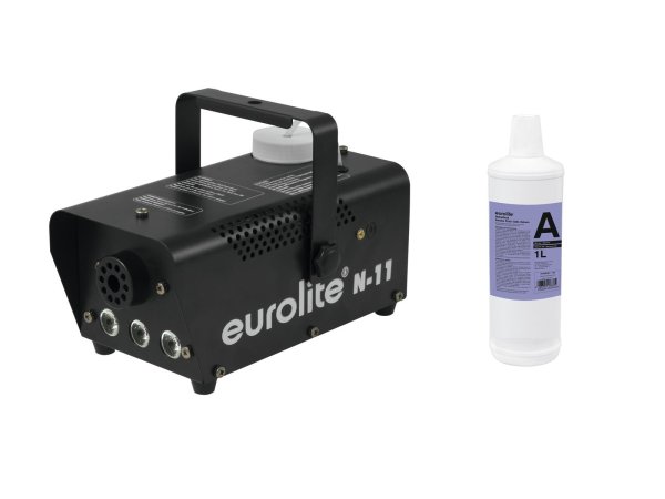EUROLITE Set N-11 LED Hybrid amber Nebelmaschine + A2D Action Nebelfluid 1l