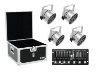 EUROLITE Set 4x LED PAR-56 HCL sil + Case + Controller