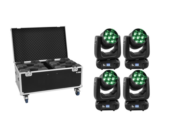 EUROLITE Set 4x LED TMH-X7 Wash Zoom + Case