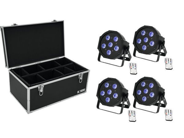 EUROLITE Set 4x LED SLS-603 TCL UV Floor + Case TDV-1