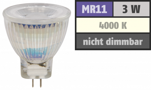 LED-Strahler McShine MCOB MR11 / G4, 3W, 250 lm, neutralweiß