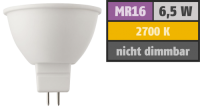 LED Strahler MR16, 6,5W, 430lm, 2700K, warmweiß