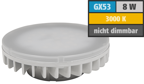 LED-Strahler McShine LS-853, GX53, 8W, 800lm, Ø75x25mm, 120°, warmweiß