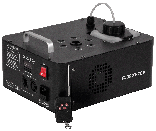 Nebelmaschnine IBIZA FOG900-RGB DMX, austoß oben und unten, Fernbedienung