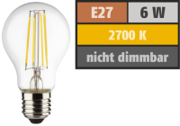 LED Filament Glühlampe, E27, 6W, 810lm, 2700K,...