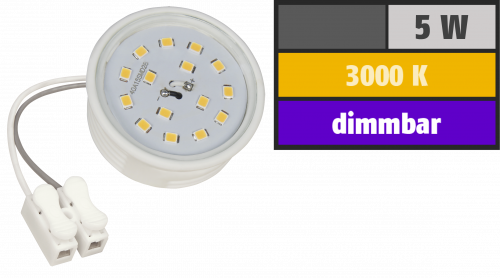 LED Modul McShine, 5W, 400 Lumen, 230V, 50x23mm, warmweiß, 3000K, dimmbar Energieklasse A+