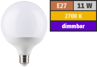 LED Globelampe E27, 11W, 1055lm, 2700K, warmweiß,...