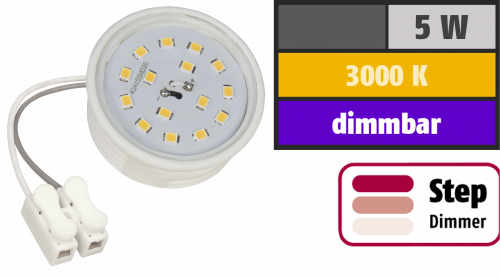 LED-Modul McShine, 5W, 400 Lumen, 230V, 50x23mm, warmweiß, 3000K, step-dimmbar