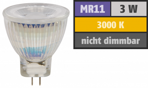 LED-Strahler McShine MCOB MR11 / G4, 3W, 250 lm, warmweiß