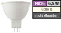 LED Strahler MR16, 6,5W, 430lm, 4000K, neutralwei&szlig;