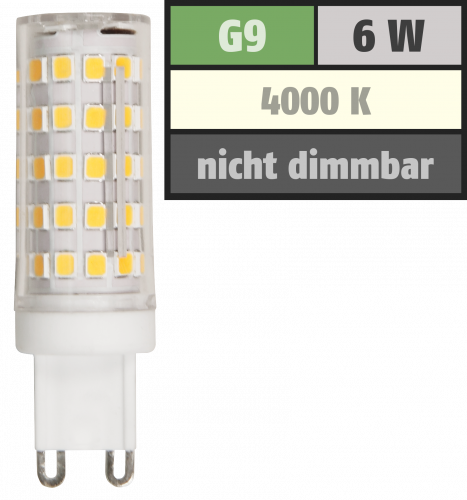 LED-Stiftsockellampe McShine, G9, 6W, 720lm, 4000K, neutralweiß