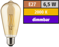 LED Filament Glühlampe, E27 / ST64, 6,5W, 690lm,...