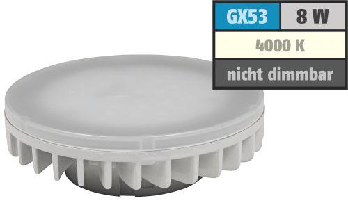 LED-Strahler McShine LS-853, GX53, 8W, 800lm, Ø75x25mm, 120°, neutralweiß