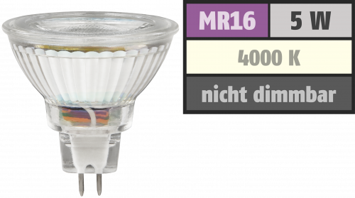 LED-Strahler McShine MCOB MR16, 5W, 400 lm, neutralweiß