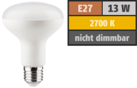 LED Reflektor R80, E27, 13W, 1000lm, 2700K, warmweiß