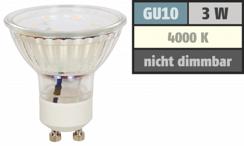 LED-Strahler McShine ET10, GU10, 3W, 250 lm, neutralweiß