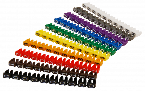 Kabelmarker-Clips McPower, bedruckt mit Ziffern 0-9, Kabeldurchmesser bis 6mm